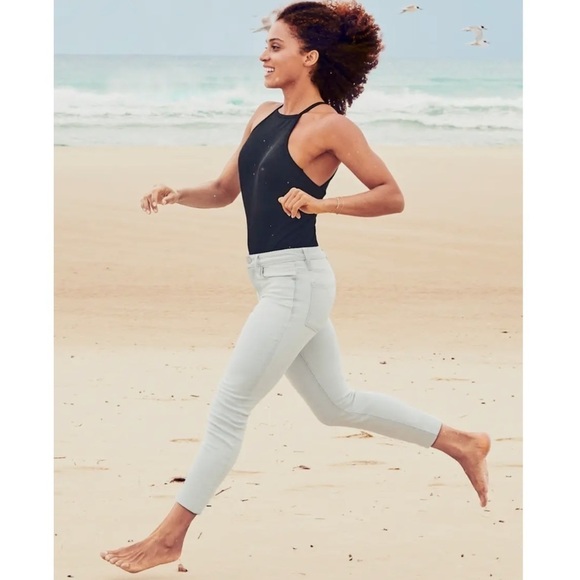 Athleta Jeans Sculptek Lt Blue Biscayne 0 24x26.5 Skinny Ankle Stretchy Comfy - Picture 15 of 16